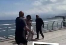 فيديو سيدة على كورنيش بيروت المنارة